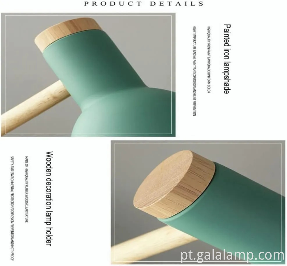 Lâmpada de mesa de madeira de madeira elegante para quartos modernos